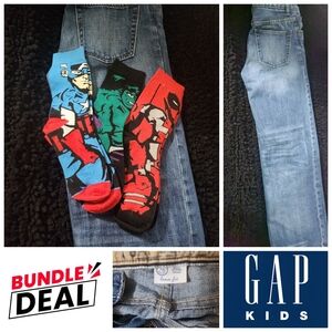 GAP Kids Blue Jeans & 3 Pairs Of Sox